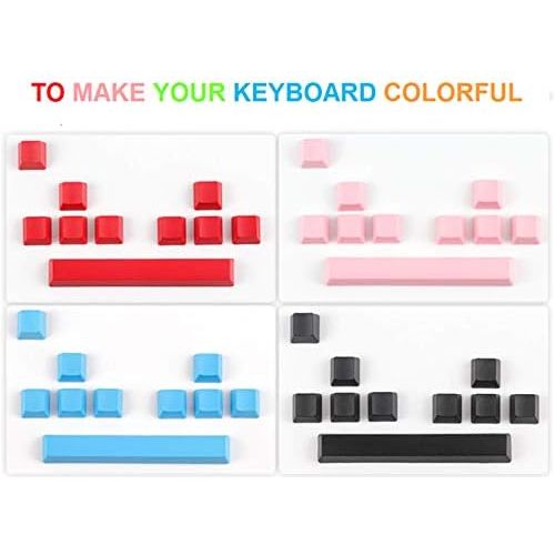  TS Keycap 10 Keys OEM Profile Thick PBT Keycaps Arrow WASD Esc 6.25u Spacebar Blank Keyset for Cherry MX RGB Switches Mechanical Keycaps Gaming Replacement (White)