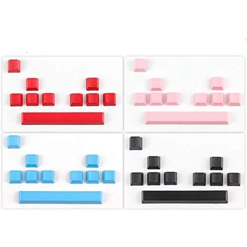  TS Keycap 10 Keys OEM Profile Thick PBT Keycaps Arrow WASD Esc 6.25u Spacebar Blank Keyset for Cherry MX RGB Switches Mechanical Keycaps Gaming Replacement (White)