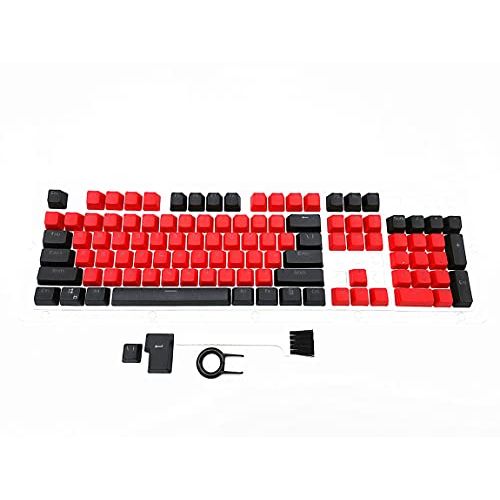  TS Keycap 87/104 Key Doubleshot Red-Black PBT Backlit Keycap Caps for Cherry MX Gaming Mechanical Keyboard (87 Keys)