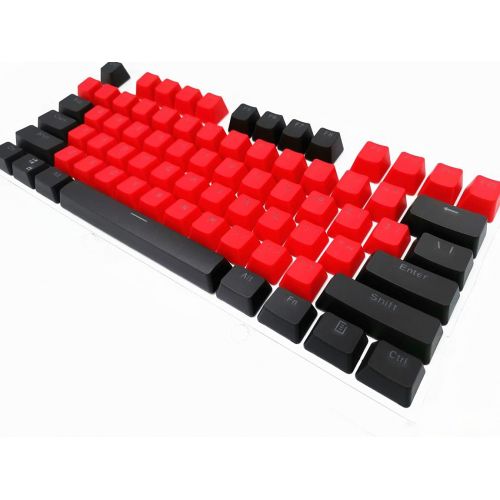  TS Keycap 87/104 Key Doubleshot Red-Black PBT Backlit Keycap Caps for Cherry MX Gaming Mechanical Keyboard (87 Keys)