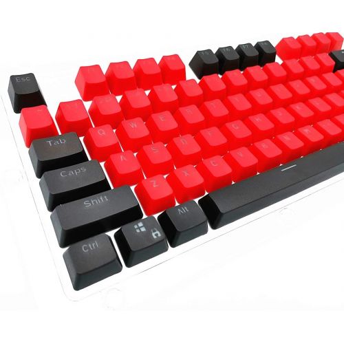  TS Keycap 87/104 Key Doubleshot Red-Black PBT Backlit Keycap Caps for Cherry MX Gaming Mechanical Keyboard (87 Keys)