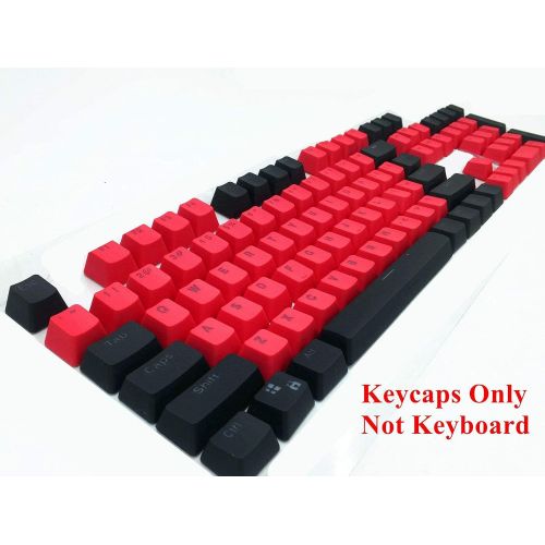  TS Keycap 87/104 Key Doubleshot Red-Black PBT Backlit Keycap Caps for Cherry MX Gaming Mechanical Keyboard (87 Keys)