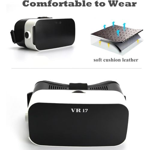  TSANGLIGHT Compact 3D VR HeadsetGlasses, Tsanglight 3D VR Virtual Reality Headset with Remote for 4.0-6.0 IOS iPhone Android 77 Plus66S Plus Samsung Galaxy S7 Edge S7S6J7A5A3 2016 Son