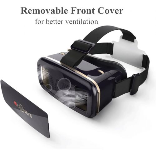  TSANGLIGHT 3D VR GogglesGlasses, Virtual Reality Headset w Remote Controller & Headphones[Gift] 360° Video Movie Game Visor for IOS Android iPhone X 8 7 6S Plus Galaxy S8 S7 Edge 4.0-6.0” C