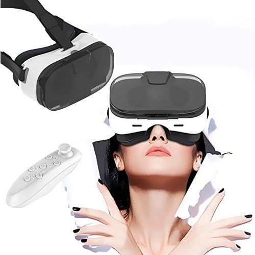  TSANGLIGHT 3D Virtual Reality Headset, VR GlassesHeadset with Remote & Half Transparent Cover for iPhone X 8 7 6S 6 Plus SE 5S, Samsung Galaxy S8 S7 S6 Edge& Other 4.0-6.5 Cellphones