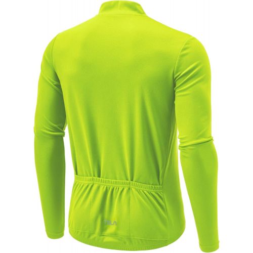  TSLA Mens Long Sleeve Bike Cycling Jersey, Quick Dry Breathable Reflective Biking Shirts with 3 Rear Pockets