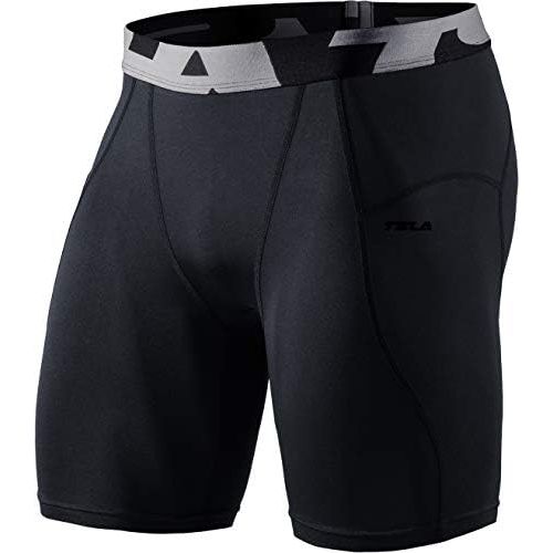  TSLA 1 or 3 Pack Mens Athletic Compression Shorts, Sports Performance Active Cool Dry Running Tights