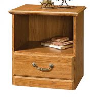 Nightstand For Bedroom Small Nightstand With 1-Drawer And Shelf Oak Nightstand With Safety Stop And Metal Runners And E- Book By TSR