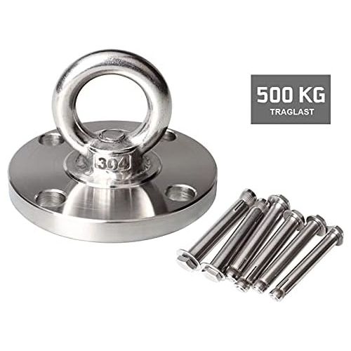  TSSS Outdoor Indoor Hangematte Haken Set Bis 500 kg Tragfahigkeit, SUS 304 Edelstahl Befestigungshaken Deckenbefestigung Haken-Sockel Hangeschaukel Yoga Hangesessel Halterung + 6 S