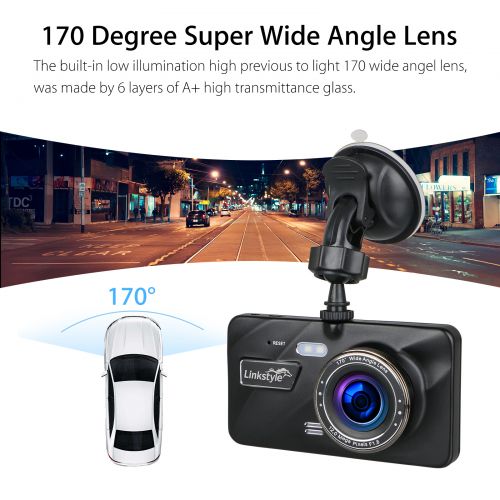  Dash Camera for Cars,TSV 4 Dash Cam FHD 1080P Car Vehicle Dashboard DVR Camera Video Recorder with Micro SD Card Slot ,Black