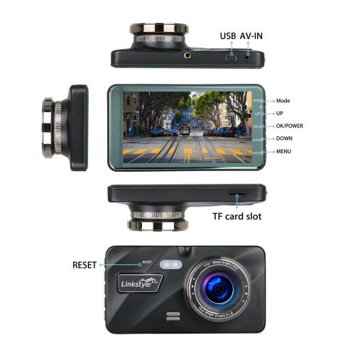  Dash Camera for Cars,TSV 4 Dash Cam FHD 1080P Car Vehicle Dashboard DVR Camera Video Recorder with Micro SD Card Slot ,Black