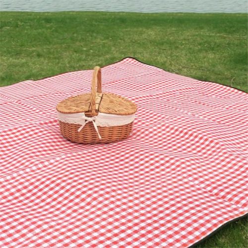  TSY Hand Made Wicker Basket Wicker Camping Picnic Basket Shopping Storage Hamper with Lid and Handle Wooden Color Wicker Picnic Basket (S, 01#)