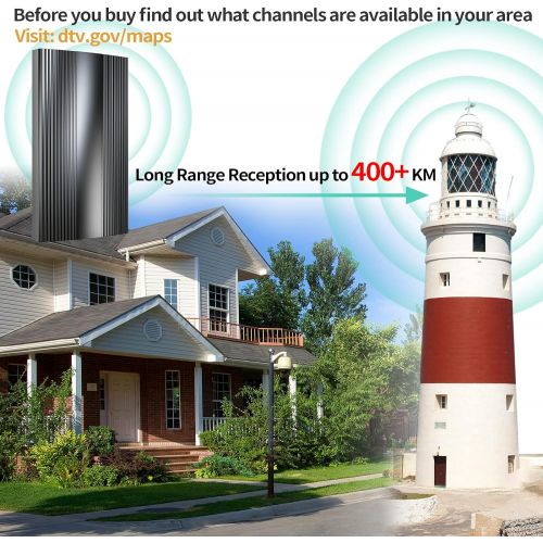  TS-ant Amplified HD Digital TV Antenna - 360°Signal Reception 4K 1080P Indoor/Outdoor Digital Antenna for Smart/Old Television, Powerful Signal HD Antenna up to 400 Miles Range [2022 Rele