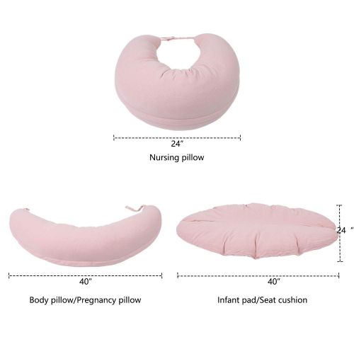  TT TABTOP SMARTER TabTop Breastfeeding Pillow with Buckel to Waist, Nursing Pillow and Kids Sleeping Mattress Two in One Pink Color Feeding Pillow