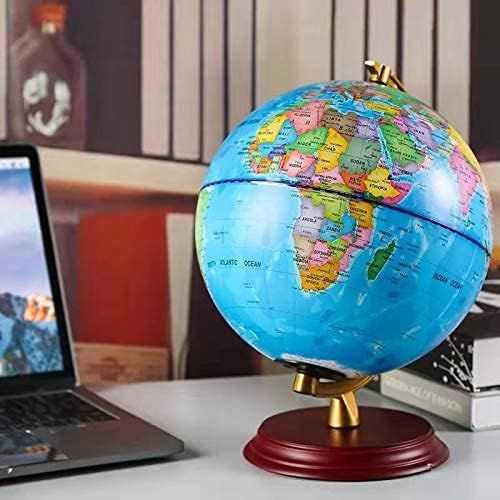  [아마존베스트]TTKTK Illuminated World Globe for Kids with Wooden Base - Night View Stars Constellation Pattern Globe with Detailed Colorful World Map,Built-in LED Bulb, Educational Gift, Night S