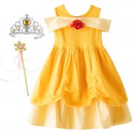 TTMOW Girls Belle Princess Costume Cotton Dresses with Accessories