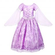 TTMOW Girls Costume Dress Up Mesh Drawstring Princess Dresses with Accessories