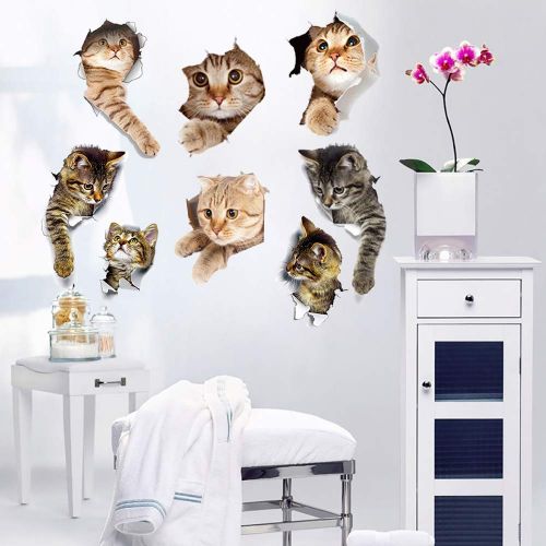  TTSAM 12PCS Beautiful Cat Stickers, 6PCS Bigger Stickers for Wall Toilet 6PCS Smaller Suitable for Mobile Phone...