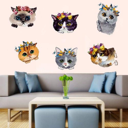  TTSAM 12PCS Beautiful Cat Stickers, 6PCS Bigger Stickers for Wall Toilet 6PCS Smaller Suitable for Mobile Phone...