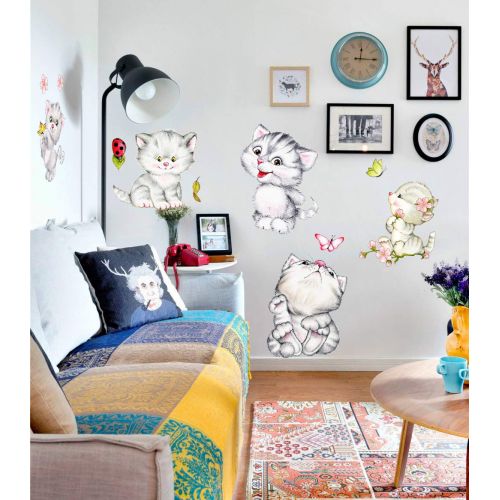  TTSAM 12PCS Beautiful Cat Stickers, 6PCS Bigger Stickers for Wall Toilet 6PCS Smaller Suitable for Mobile Phone...