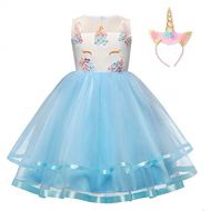 TTYAOVO Baby Girls Unicorn Costume Halloween Birthday Party Princess Dress