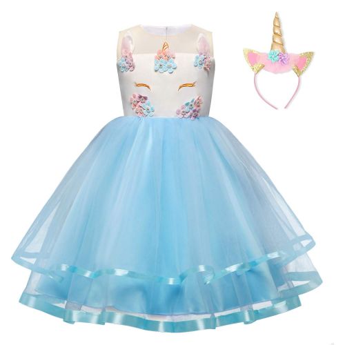  TTYAOVO Baby Girls Unicorn Costume Halloween Birthday Party Princess Dress