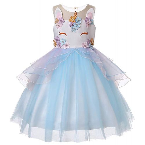  TTYAOVO Girls Unicorn Costume Dress Kids Pageant Flower Princess Party Dresses