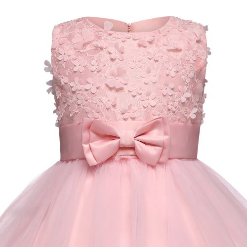  TTYAOVO Girls Lace Applique Dress Birthday Wedding Party Princess Prom Dresses