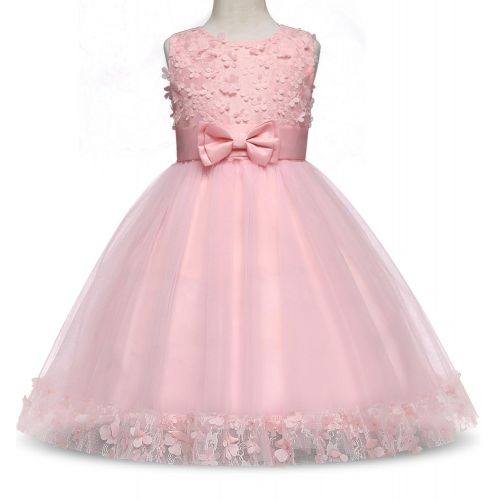  TTYAOVO Girls Lace Applique Dress Birthday Wedding Party Princess Prom Dresses