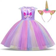 TTYAOVO Baby Girls Unicorn Costume Halloween Birthday Party Princess Dress