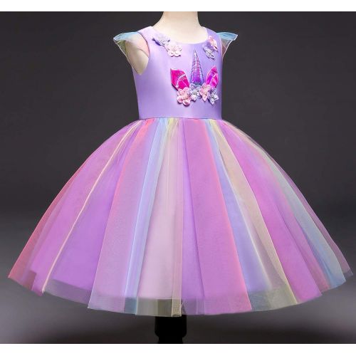  TTYAOVO Baby Girls Unicorn Costume Halloween Birthday Party Princess Dress