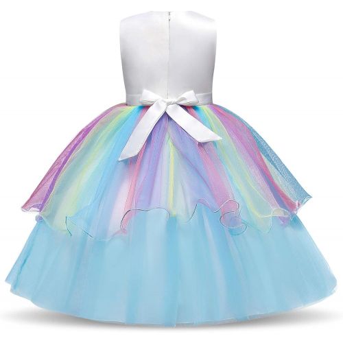  [아마존 핫딜] [아마존핫딜]TTYAOVO Girls Unicorn Costume Dress Kids Pageant Flower Princess Party Dresses
