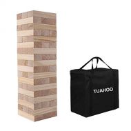 [아마존베스트]TUAHOO Giant Tumbling Tower Games Wooden Blocks Stacking Game for Adult, Kids, Family Outdoor Backyard Games ( 2 FT to 4 FT )