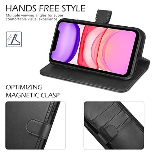  [아마존베스트]TUCCH iPhone 11 Case, iPhone 11 Wallet Case with [RFID Blocking] Card Slots Stand Magnetic Closure, Protective PU Leather [Shockproof TPU] Flip Cover Compatible with iPhone 11 (201