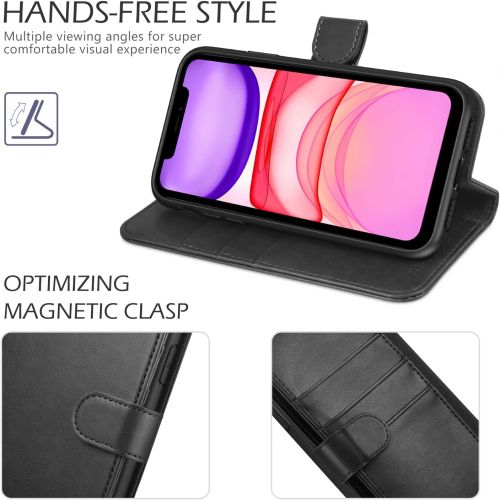  [아마존베스트]TUCCH iPhone 11 Case, iPhone 11 Wallet Case with [RFID Blocking] Card Slots Stand Magnetic Closure, Protective PU Leather [Shockproof TPU] Flip Cover Compatible with iPhone 11 (201