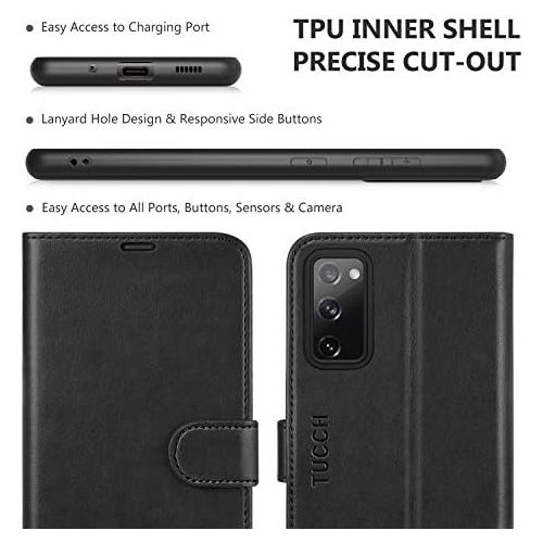  [아마존베스트]TUCCH Galaxy S20 FE Wallet Case with [TPU Shockproof Interior Case] Folio Kickstand [RFID Blocking] Card Slot, Magnetic PU Leather Protect Folio Cover Compatible with Galaxy S20 FE