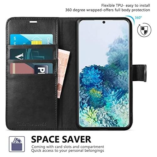  [아마존베스트]TUCCH Galaxy S20 FE Wallet Case with [TPU Shockproof Interior Case] Folio Kickstand [RFID Blocking] Card Slot, Magnetic PU Leather Protect Folio Cover Compatible with Galaxy S20 FE