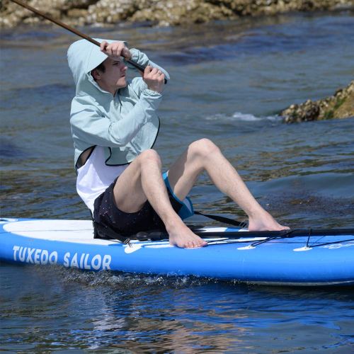  TUEXDO SAILOR TS Inflatable 11×32×6 SUP with Kayak Conversion Kits Everything Included with Stand Up Paddle Board, Adj 2 in 1 Paddle, Kayak seat,Double Action Pump, ISUP Backpack, Leash,Waterpro