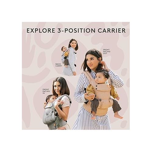  Baby Tula Explore Baby Carrier, Adjustable Newborn to Toddler Carrier, Ergonomic and Multiple Positions for 7 - 45 pounds (Linen Ash)