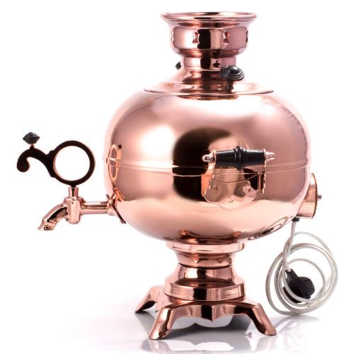  TULA Sphere Electric Brass Samovar Russian Samovar 3.17-qt. (3 L) Russian Tea Maker