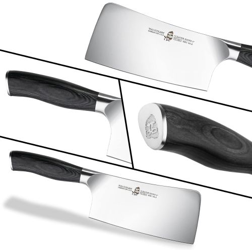  TUO Meat Cleaver - 6 inch Cleaver Knife Butcher Knife Meat Knife Chinese Chef Knife, German HC Stainless Steel Kitchen Knife, Pakkawood Handle Gift Box Cutlery, Fiery Phoenix Serie