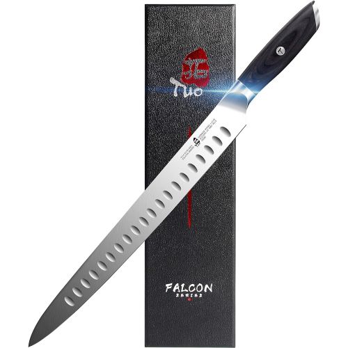  TUO Slicing Carving Knife 12 inch - Slicing Carving Knife for Brisket Turkey Meat German Steel with Full Tang Pakkawood Handle - FALCON SERIES with Gift Box