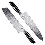 TUO Kiritsuke Knife 8.5 inch &Chef Knife 10 inch AUS 8 Japanese Steel with G10 Handle Falcon S Series with Gift Box