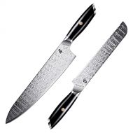 TUO Bread Knife 8 inch&Chef Knife 10 inch AUS 8 Japanese Stainless Steel & G10 Handle FALCON S SERIES with Gift Box