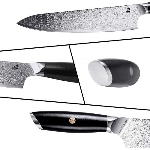  TUO Bread Knife 8 inch&Chef Knife 10 inch AUS 8 Japanese Stainless Steel & G10 Handle FALCON S SERIES with Gift Box