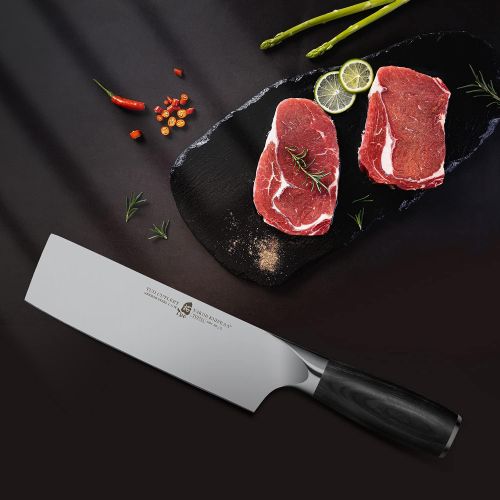  TUO Nakiri Knife 6.5 inch Japanese Chef Knife Vegetable Fruit Cleaver Usuba Knife German HC Super Steel Ergonomic Pakkawood Handle with Gift Box Goshawk Series