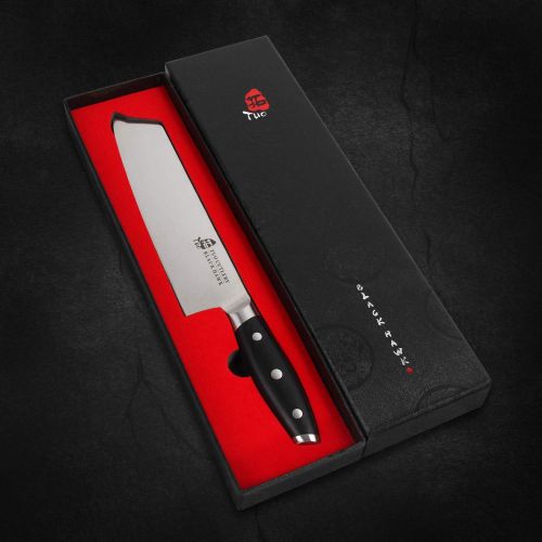  TUO Kiritsuke Knife 8.5 inch Kiritsuke Chef Knife Japanese Vegetable Meat Knife German HC Steel Full Tang Pakkawood Handle BLACK HAWK SERIES with Gift Box