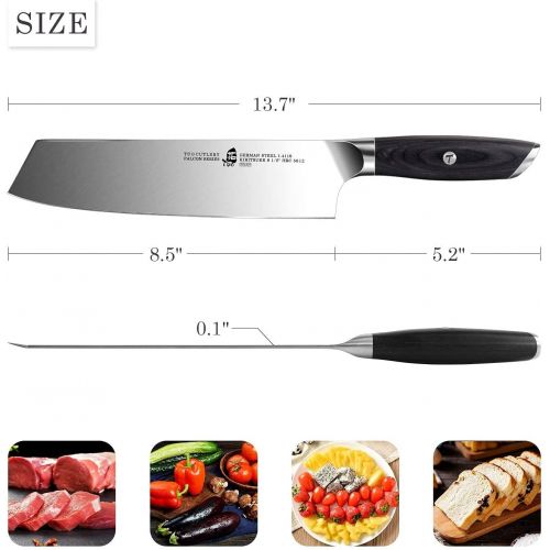  TUO 7 inch Boning Knife & 8 inch Chef Knife & 8.5 inch Kiritsuke Knife, Flexible Fillet Knife and Vegetable Meat Cooking Knife German HC Steel with Pakkawood Handle FALCON SERI