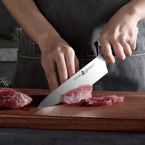  TUO 7 inch Boning Knife & 8 inch Chef Knife & 8.5 inch Kiritsuke Knife, Flexible Fillet Knife and Vegetable Meat Cooking Knife German HC Steel with Pakkawood Handle FALCON SERI