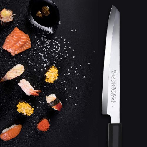  TUO Sashimi Sushi Yanagiba Knife Japanese Kitchen Knife 8.25 with High Carbon Stainless Steel Sharp Blade Slicing Carving Knife Left Handed Single Bevel Meteor Series